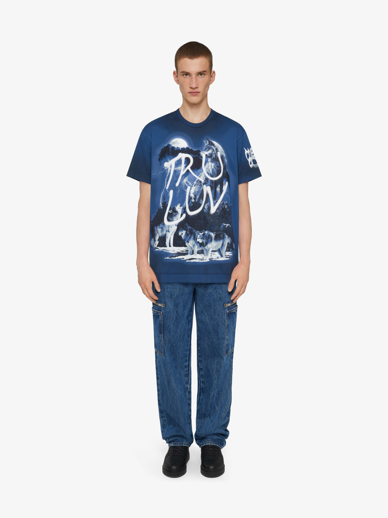 OVERSIZED T-SHIRT IN COTTON WITH GIVENCHY WOLF PRINT 3