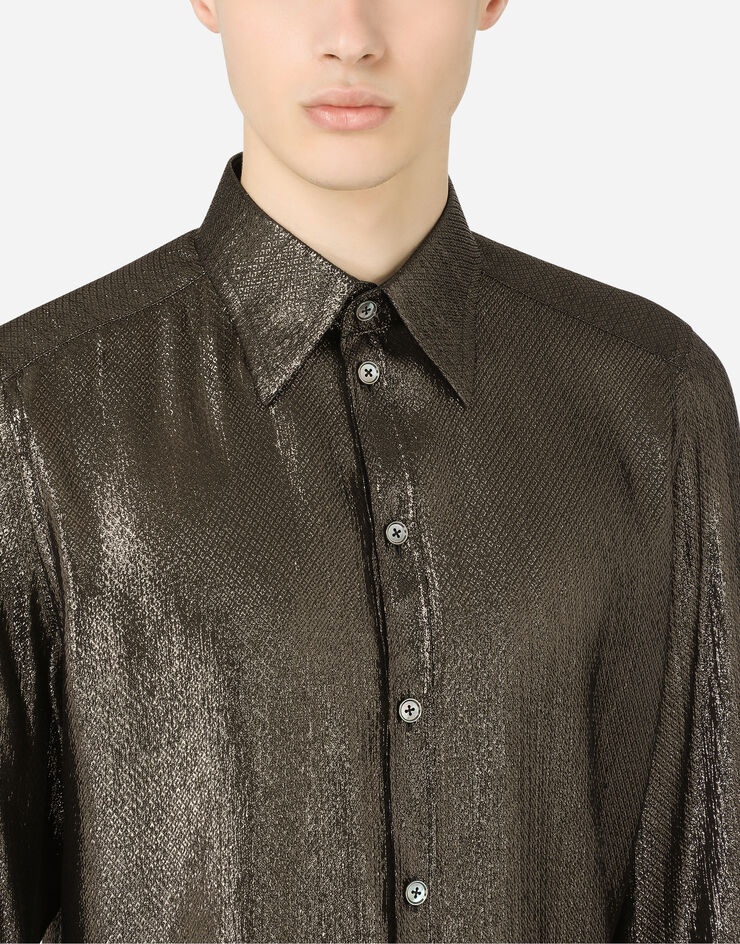 Textured silk lamé shirt - 4