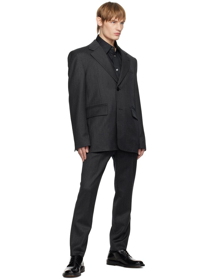 Wooyoungmi Gray Wool Single Blazer outlook