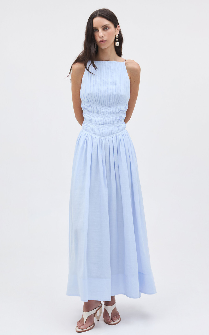 Aje. Helene Maxi Dress blue outlook