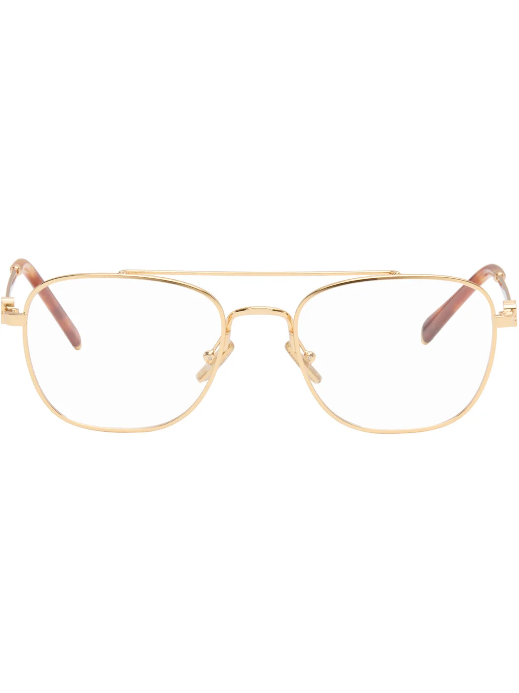 Gold Top Bar Metal Glasses - 1