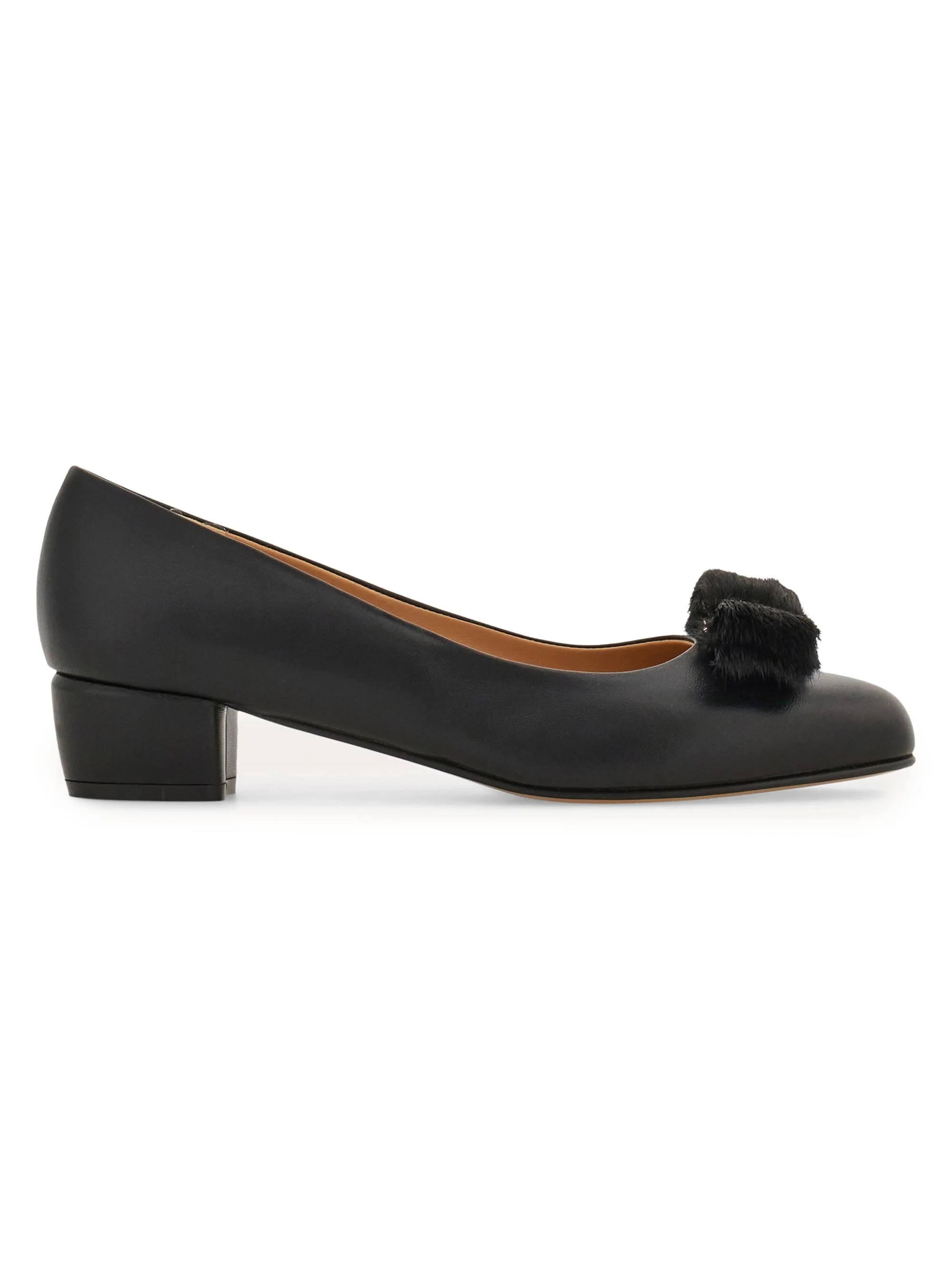 Women's Vara 30MM Shearling-Trimmed Leather Pumps - Nero - 1