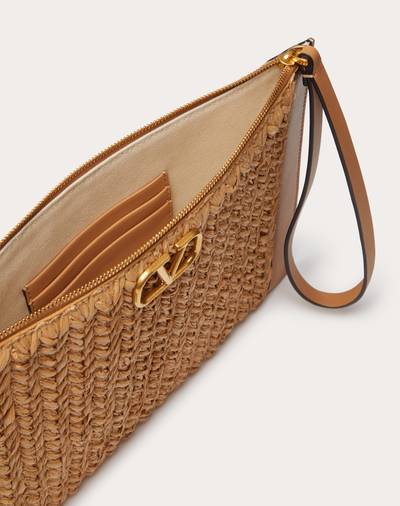 Valentino VLOGO SIGNATURE RAFFIA POUCH outlook