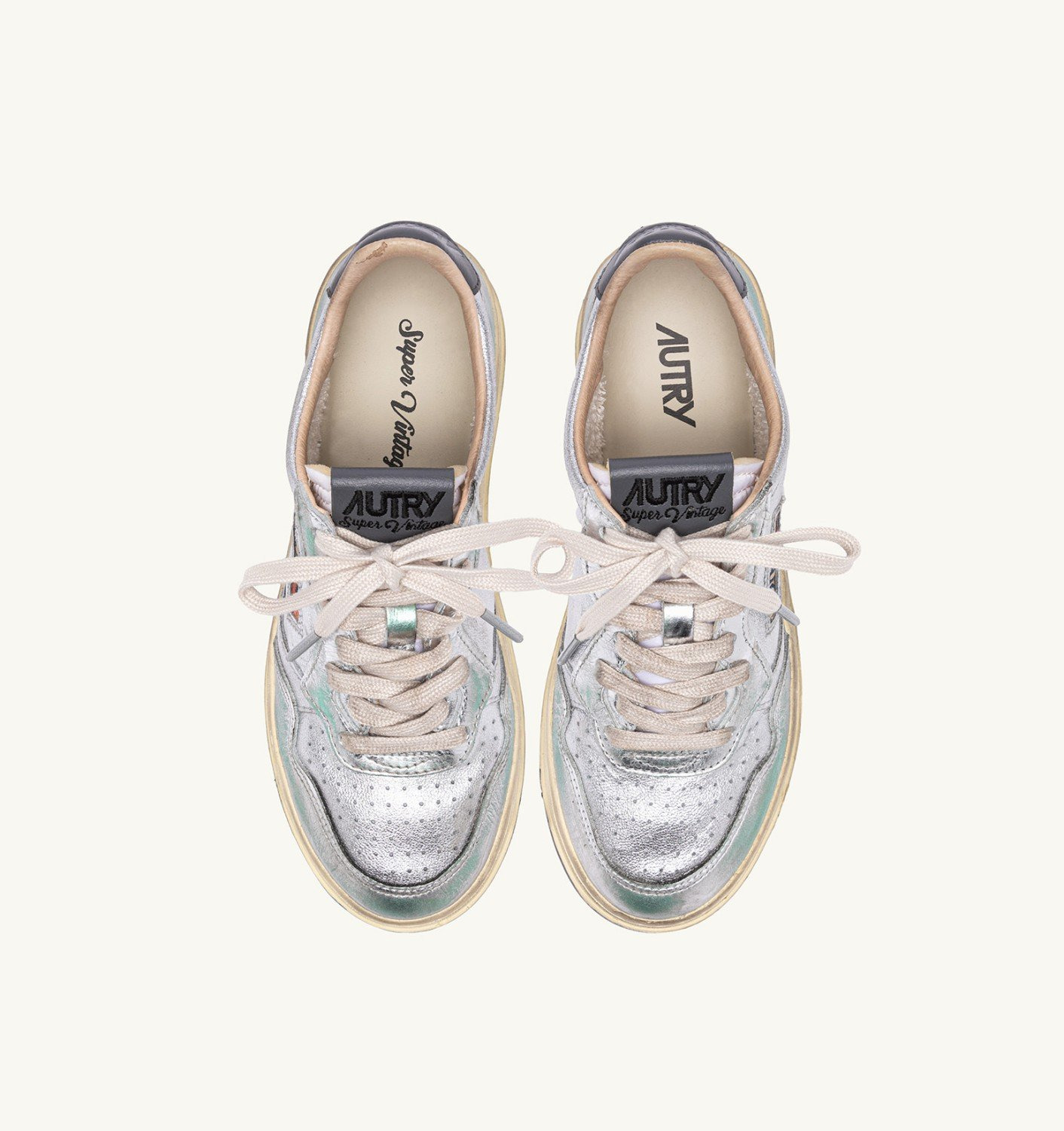 MEDALIST LOW SNEAKERS SUPER VINTAGE IN SILVER TONE METALIZED LEATHER - 5