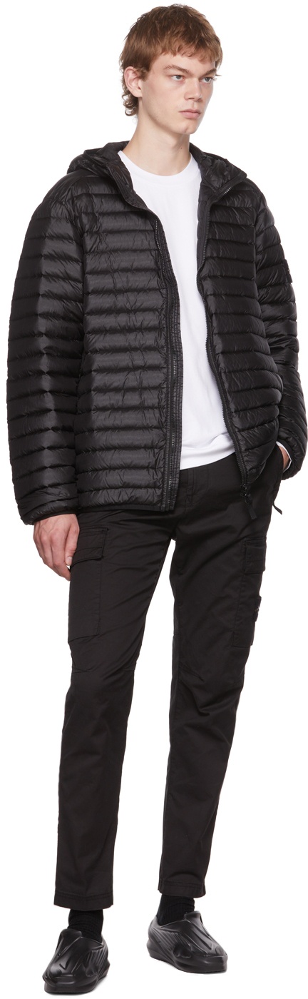 Black Quilted Down Jacket - 5