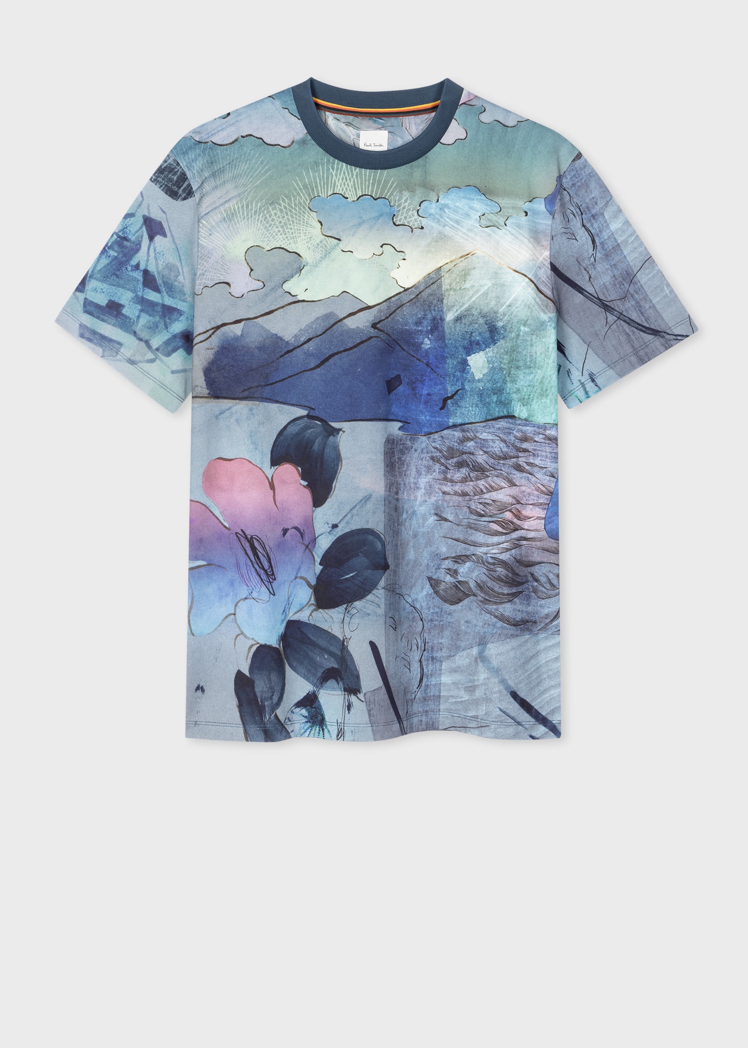 'Narcissus' Print Cotton T-Shirt - 1