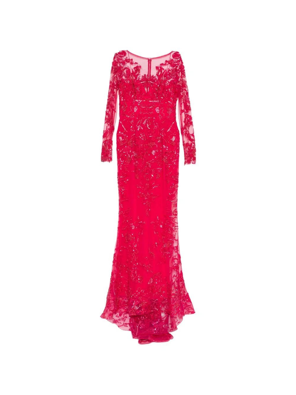 lace-embellished fishtail gown - 1