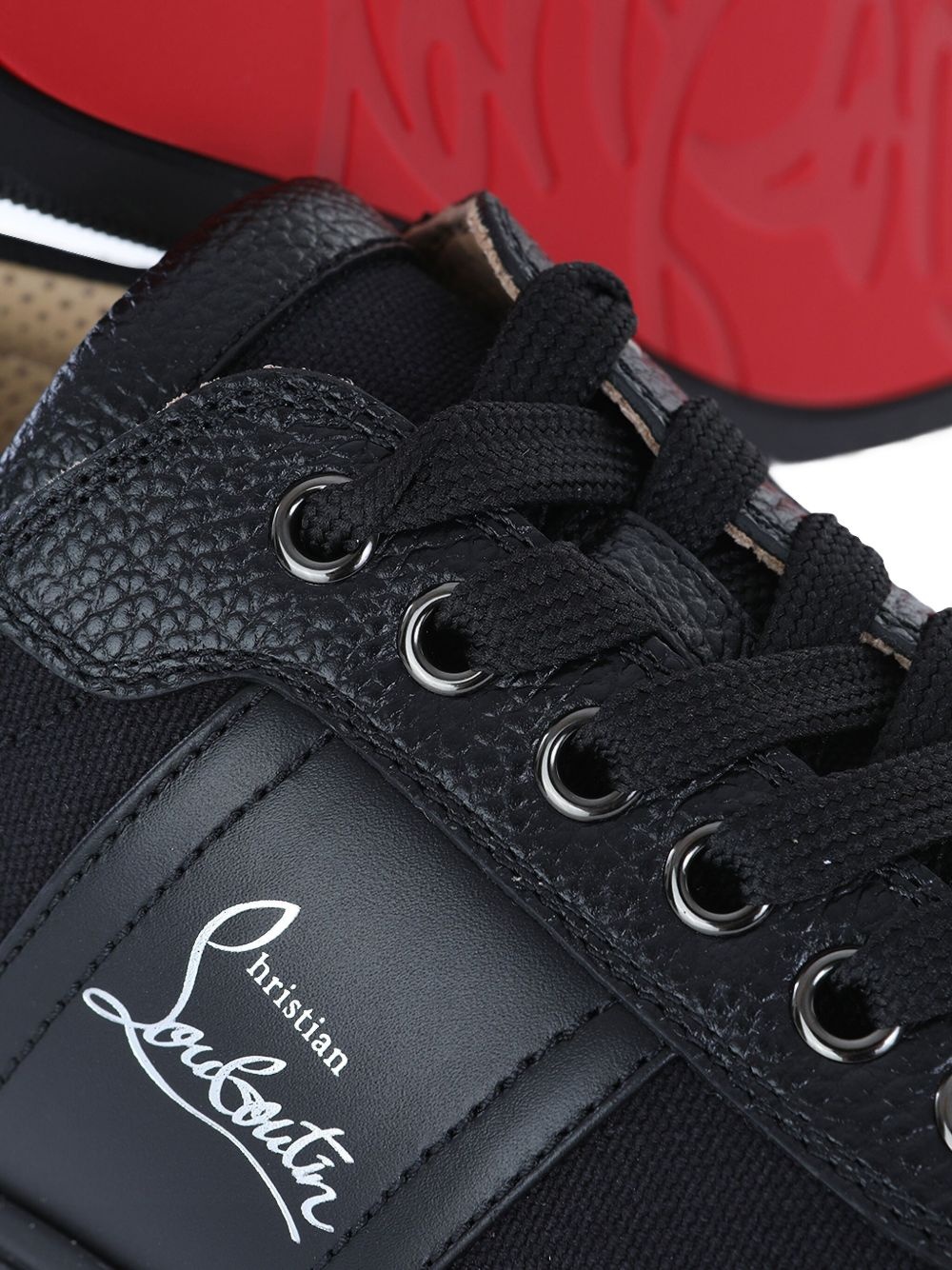 leather panelled sneakers - 4