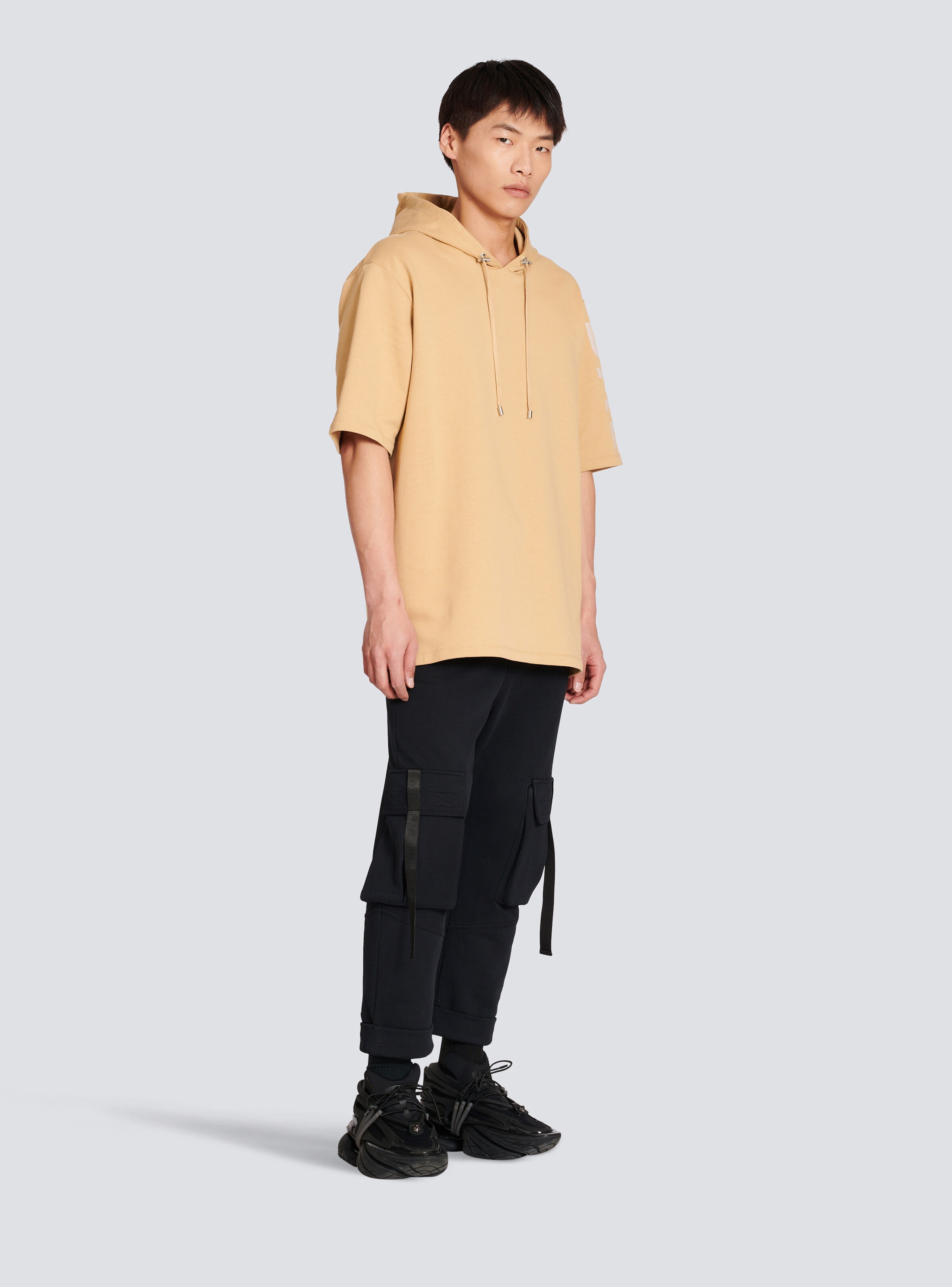 Cotton oversized Balmain logo hoodie - 4
