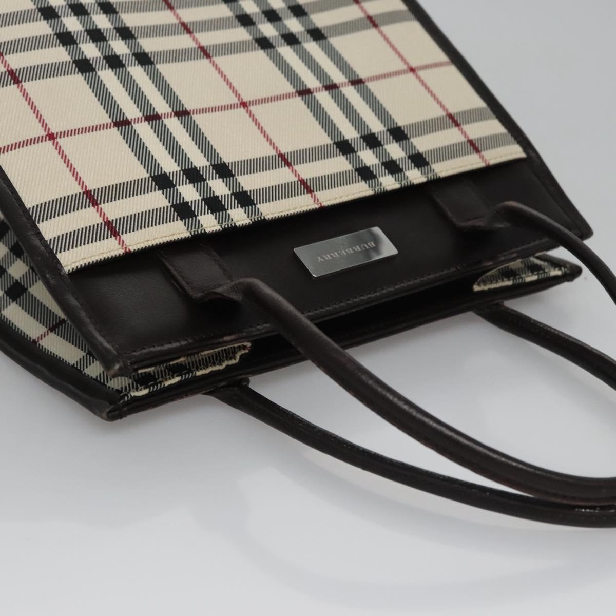 Burberry Nova Check Hand Bag Canvas Beige Brown - 5