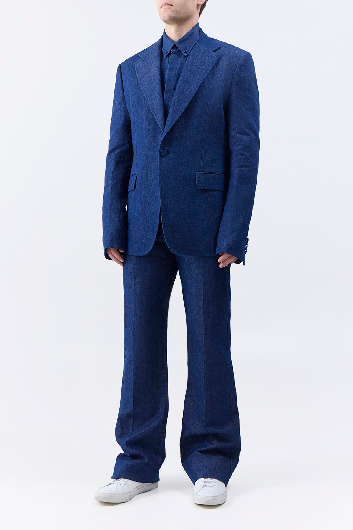 Leiva Blazer in Recycled Cotton Linen Denim - 4