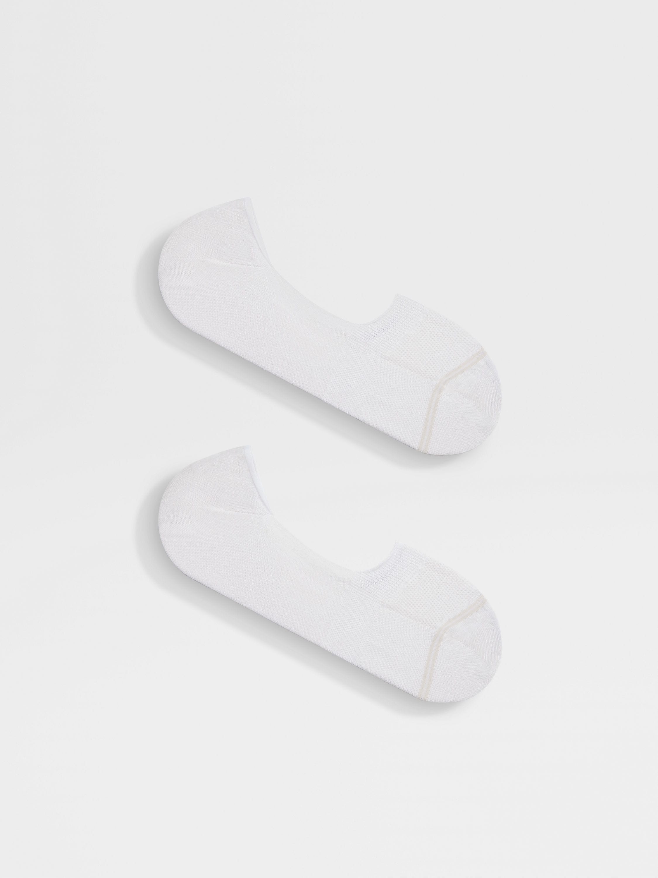 WHITE COTTON BLEND SOCKS - 3