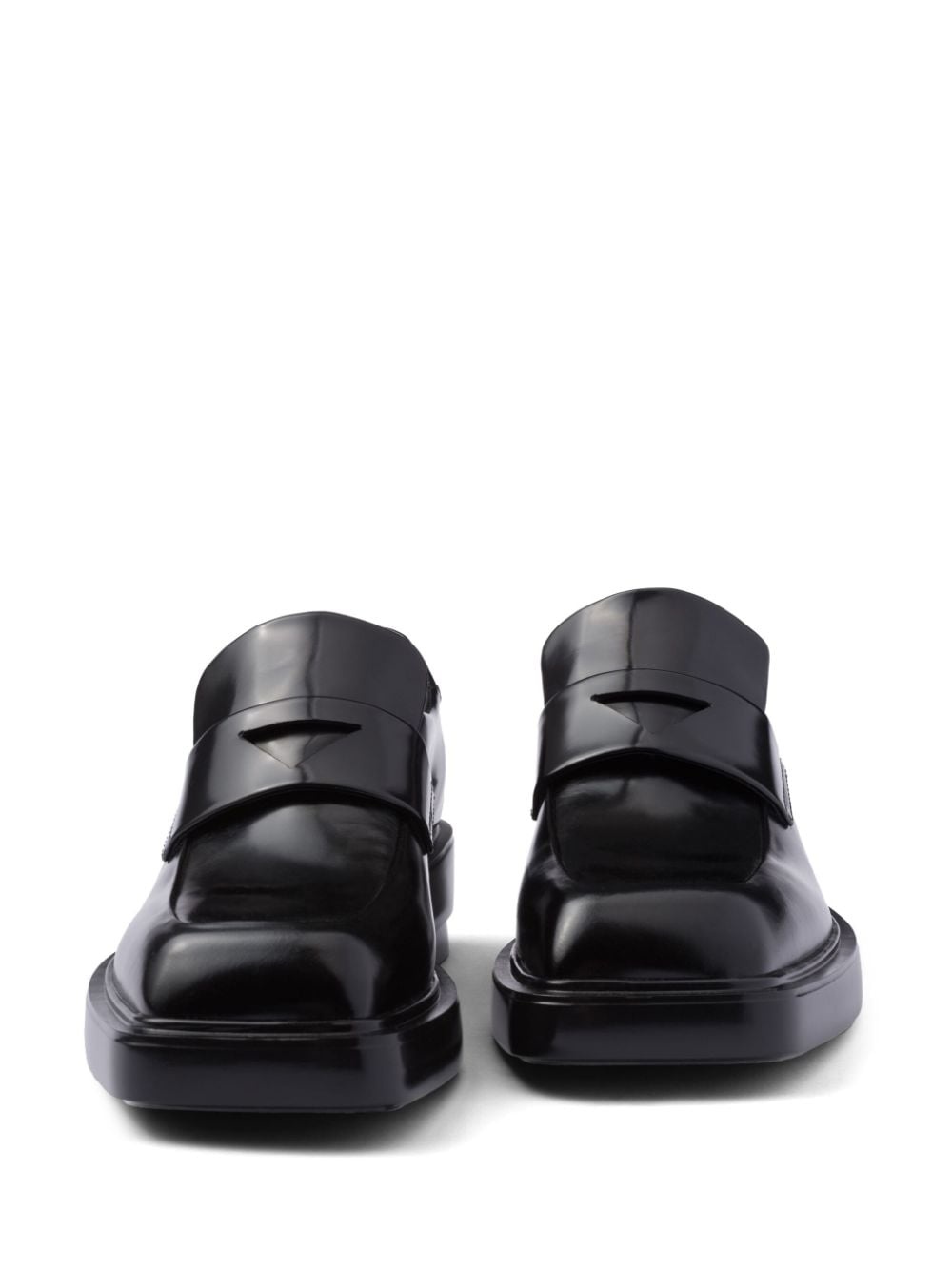 triangle-patch leather loafers - 5