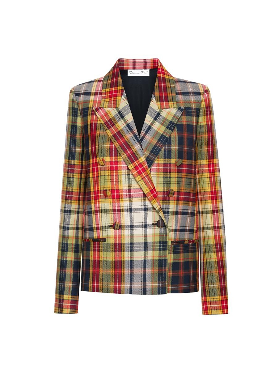 DOUBLE BREASTED PLAID JACKET - 5