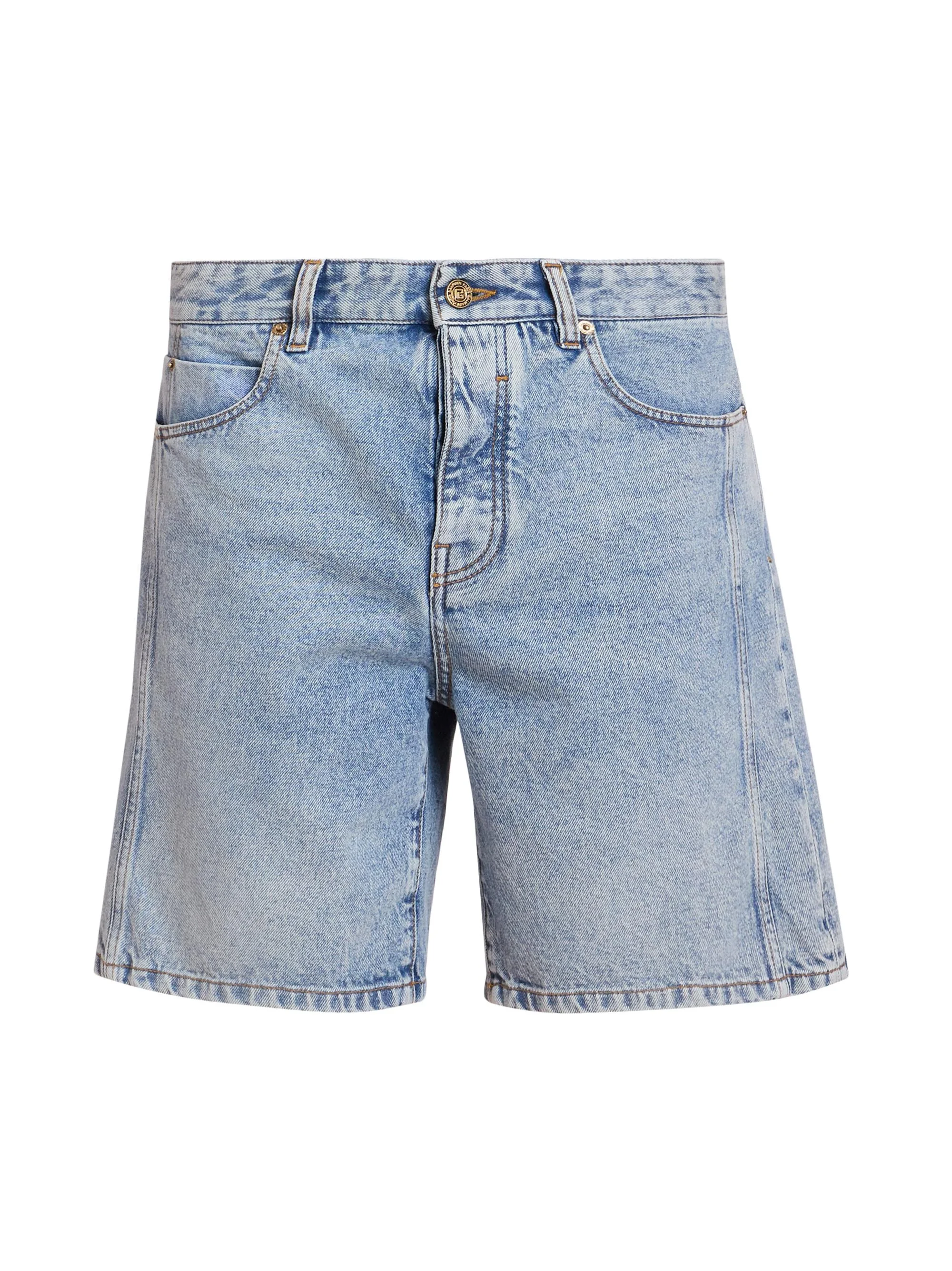 Men's Denim Bermuda Shorts - Bleu Jean Clair - 1