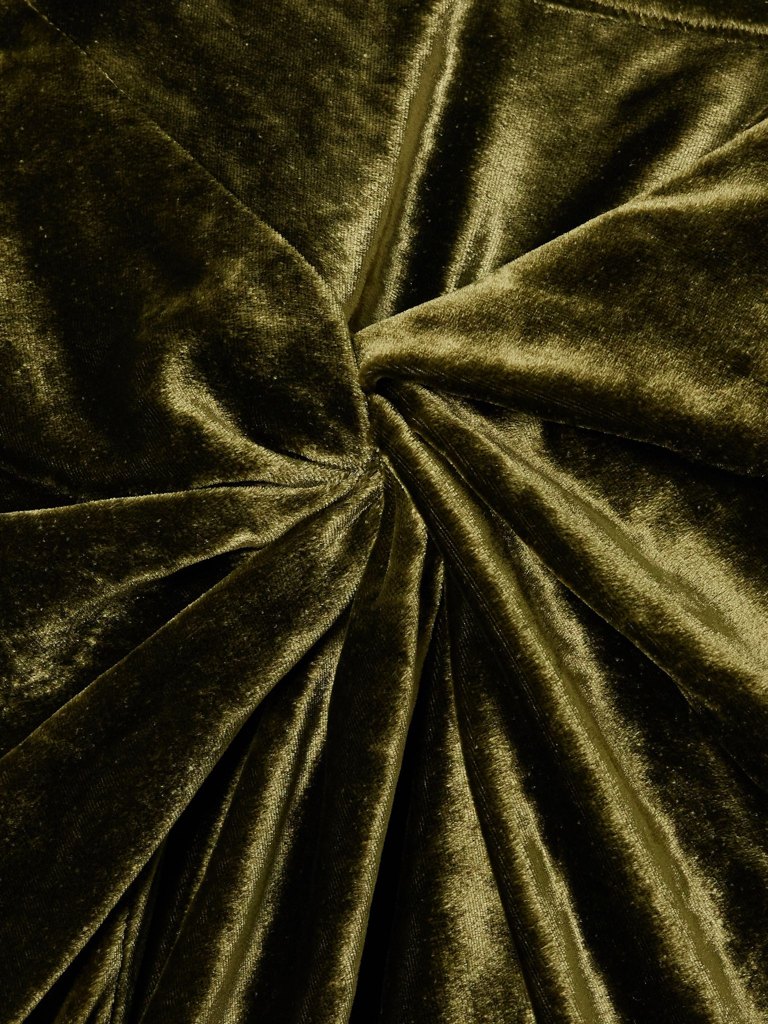 Ruched velvet midi skirt Green - 5