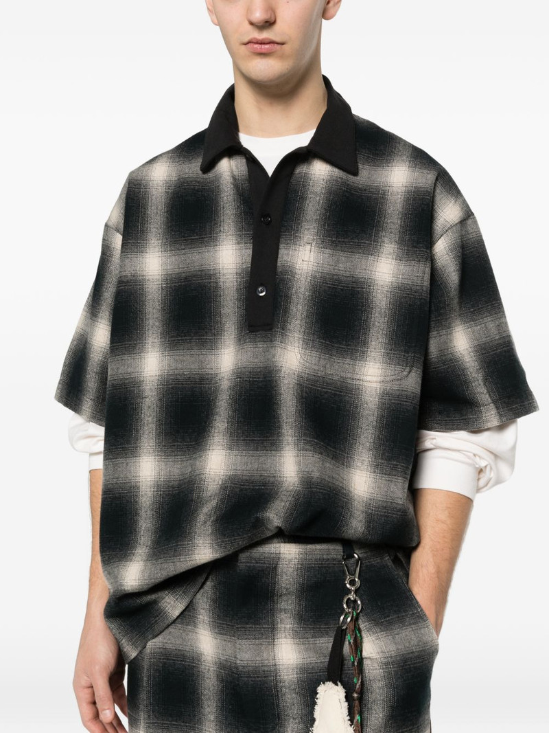 check-pattern short-sleeve polo shirt 5