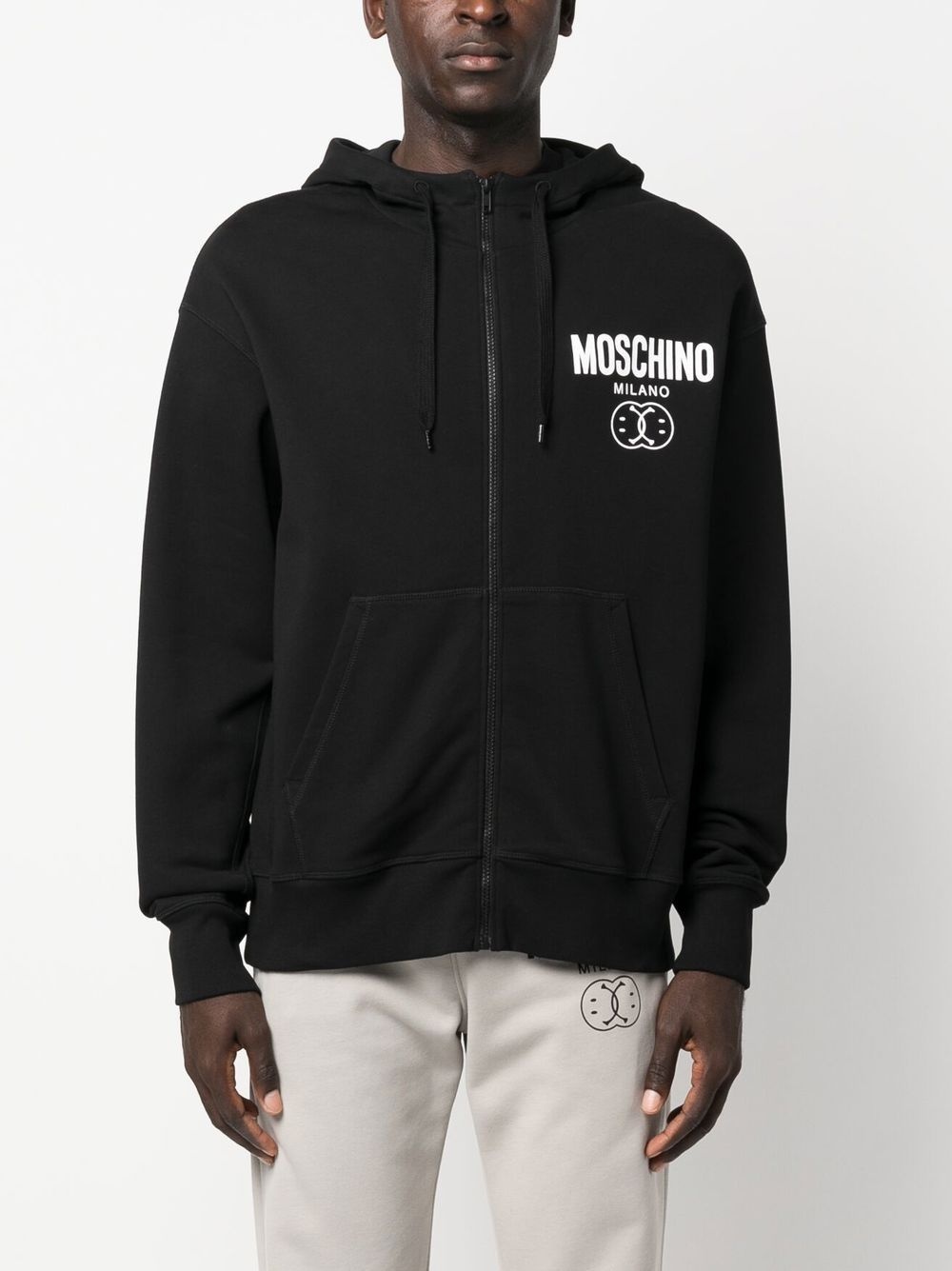 logo-print cotton hoodie - 3