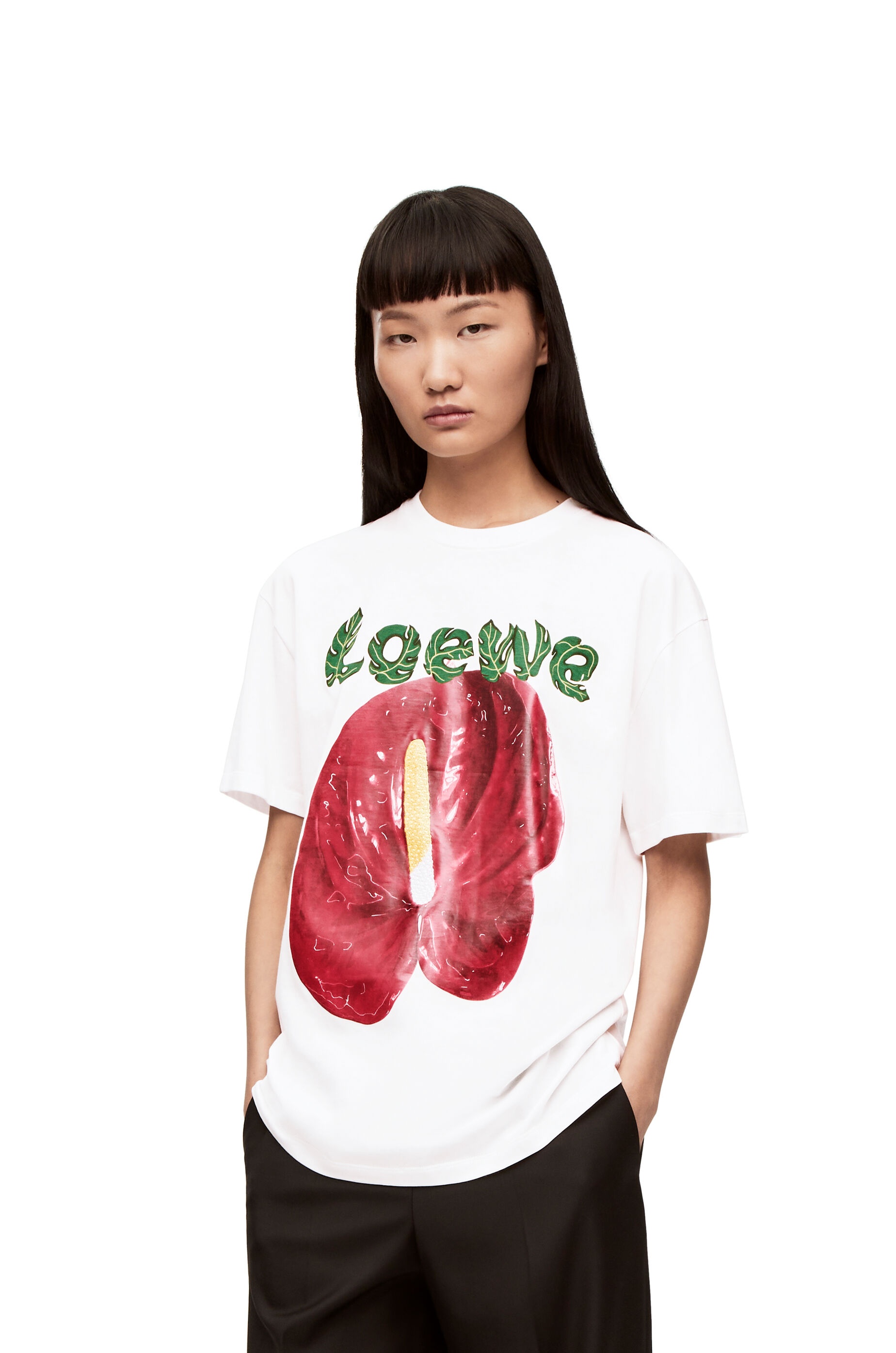 LOEWE Anthurium flower T-shirt in cotton jersey - 3