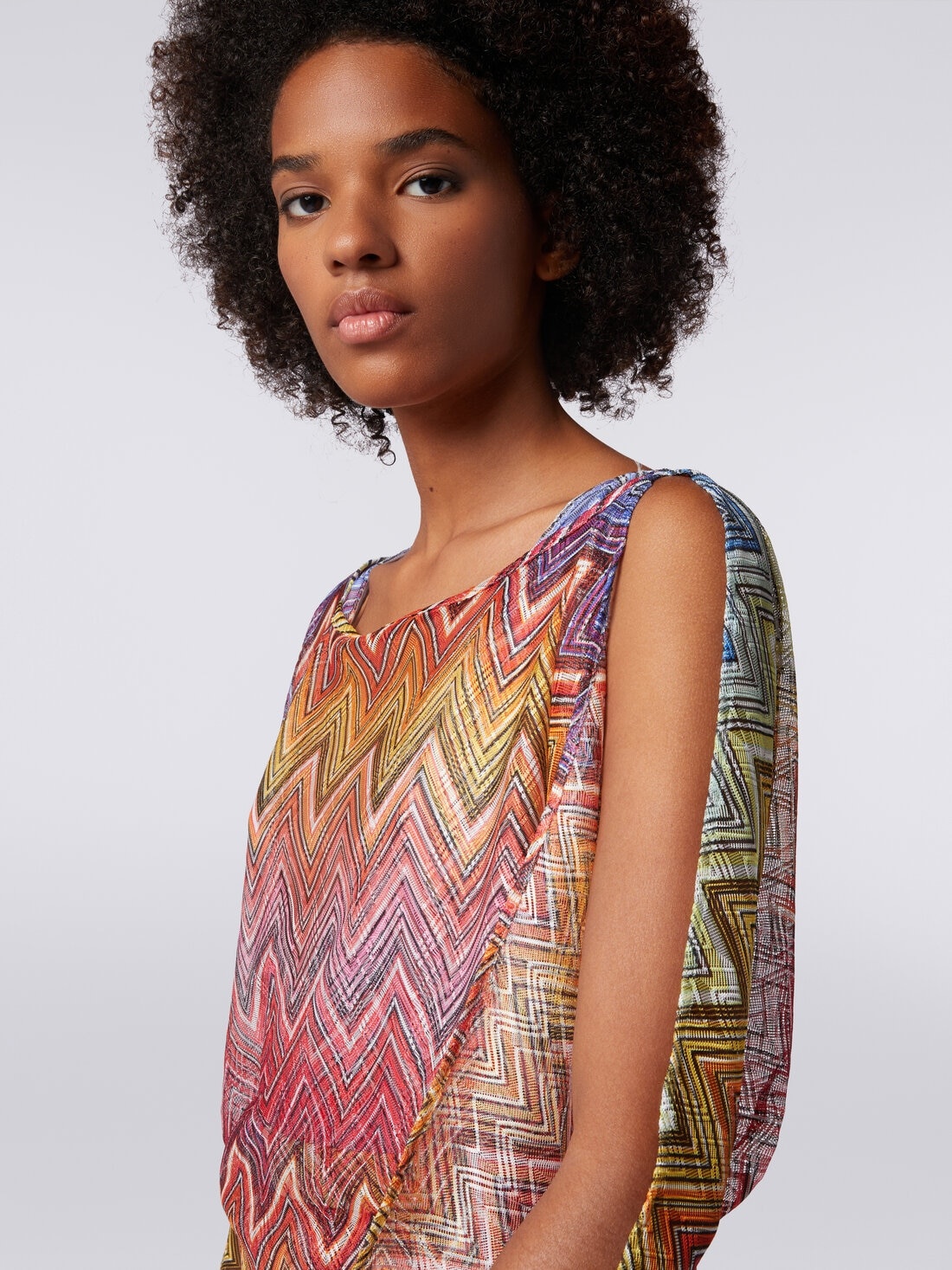 Long-sleeved blouse in zigzag print fabric - 5