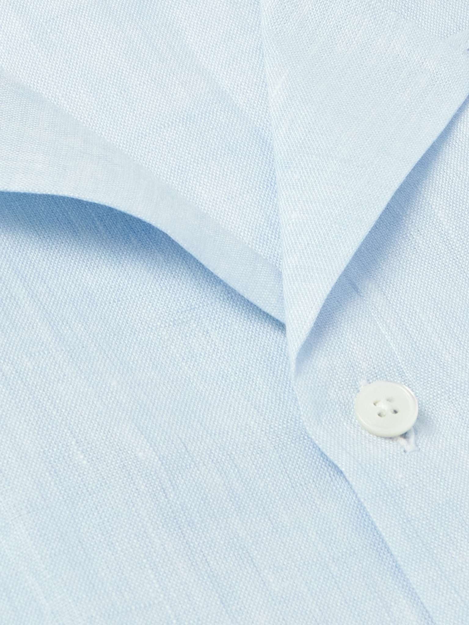 Convertible-Collar Linen Shirt - 5