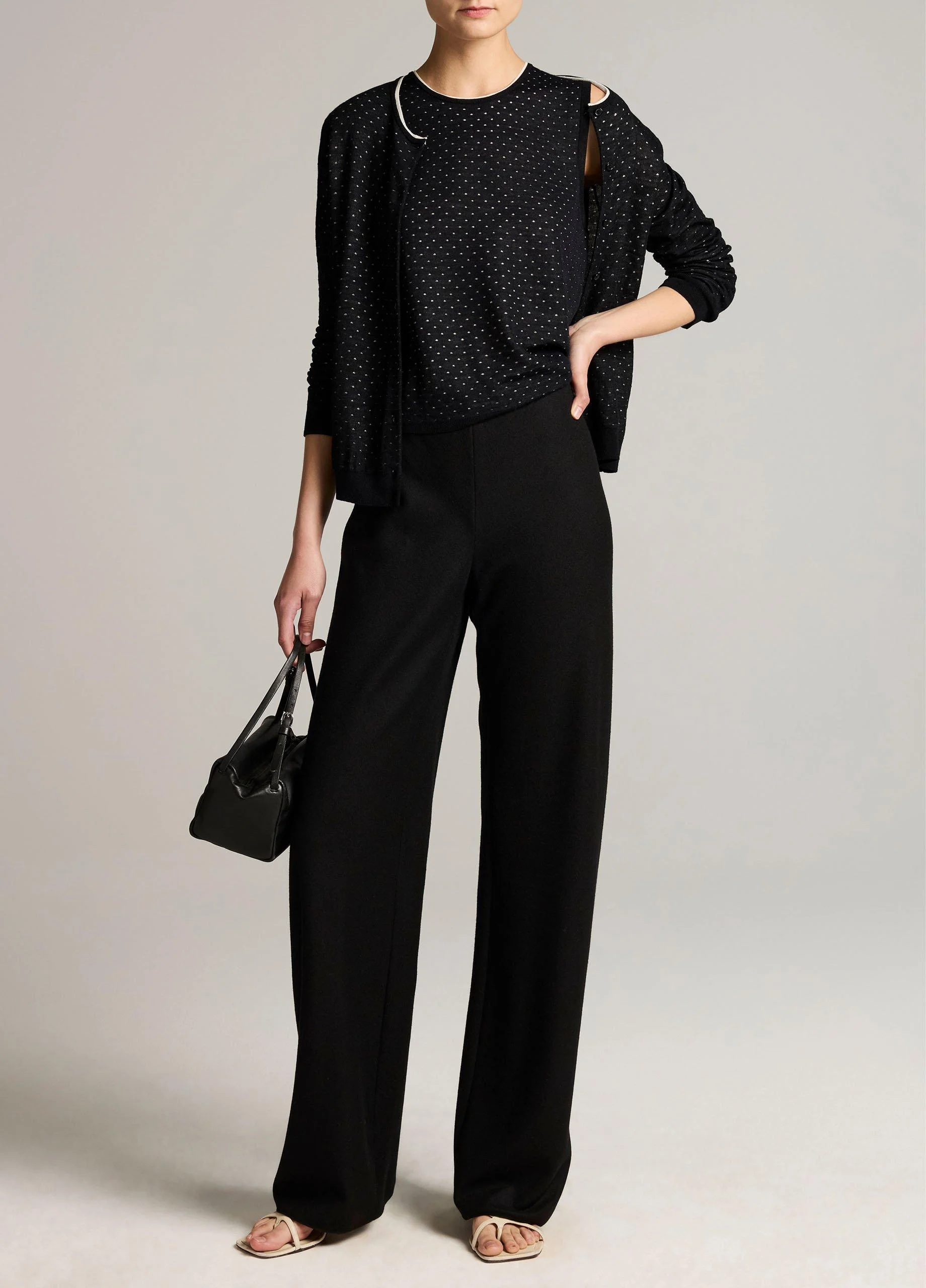 Colette High-Rise Italian Wool-Blend Flannel Bias Pant - 1