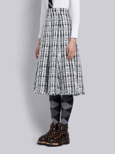 Thom Browne Navy Chenille Yarn Ribbon Tweed Flounce Skirt outlook