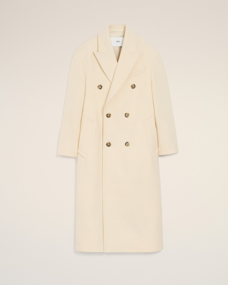 WHITE WOOL DOUBLE BREASTED LONG COAT 1