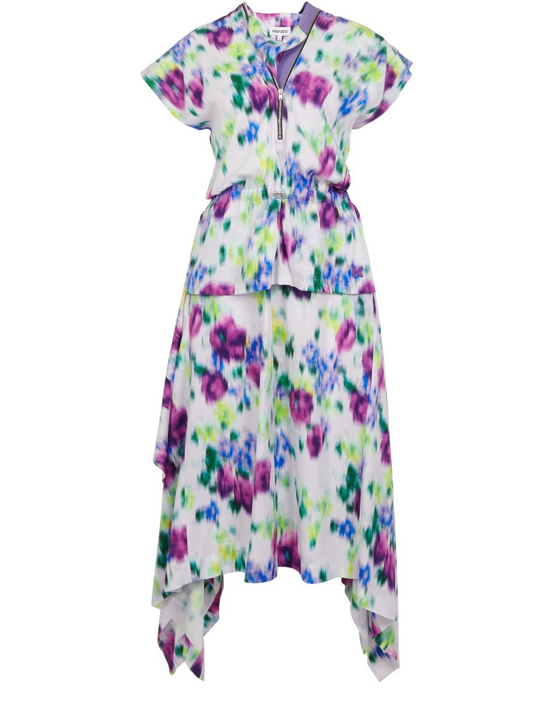 Printed Waisted Midi Dress - 1