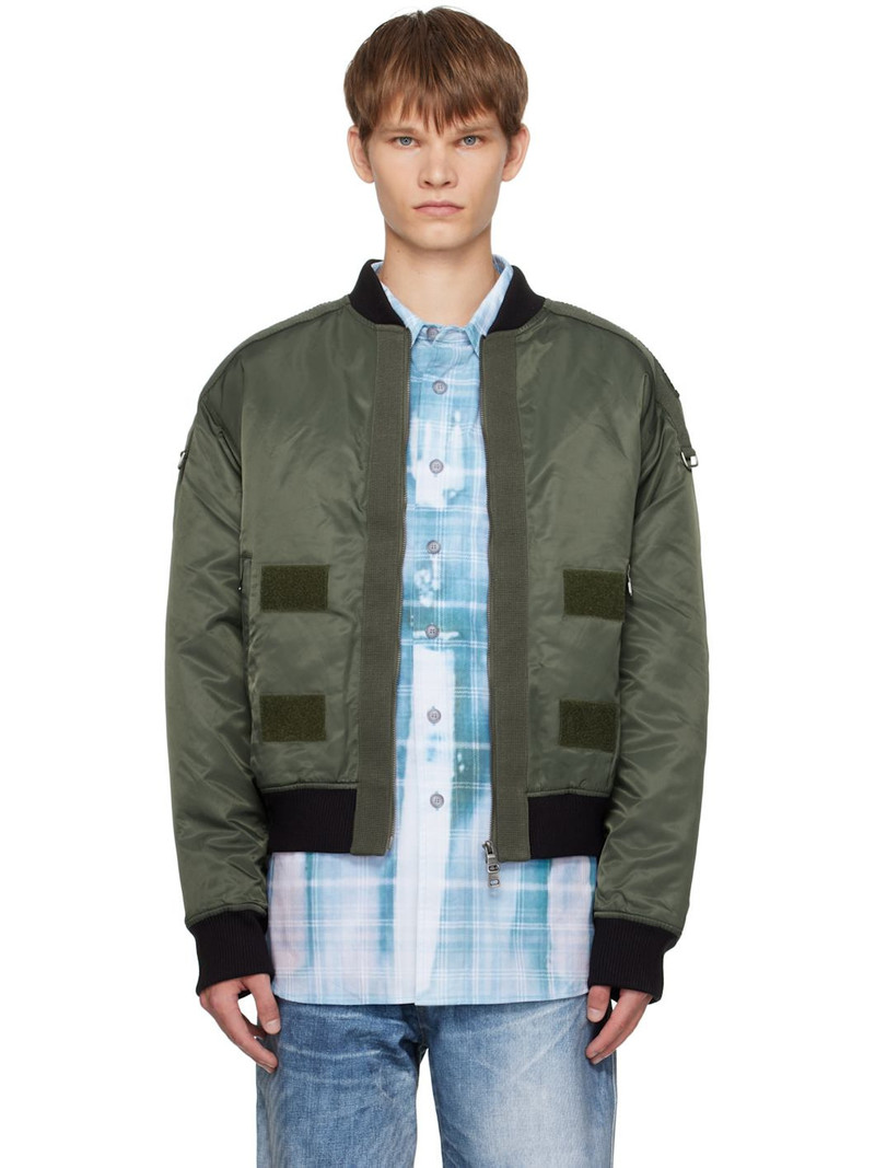 Khaki Flight Layered Washed Bomber Jacket 1
