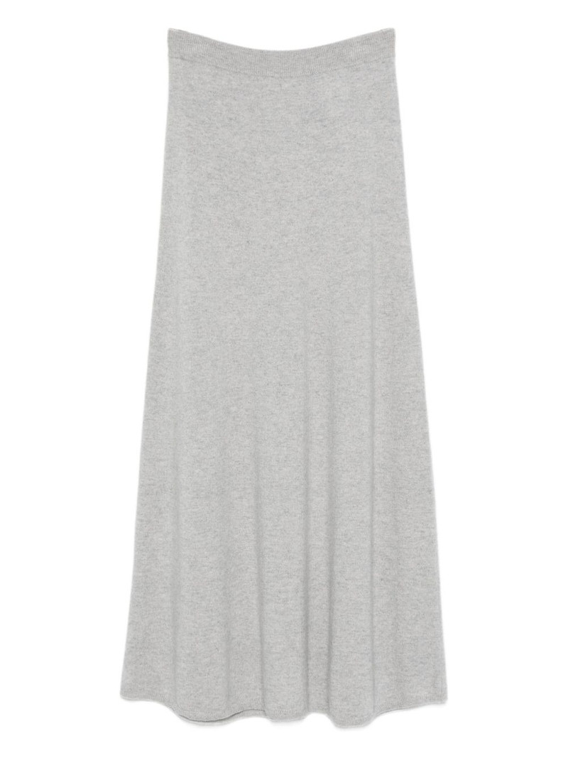 ribbed-trim cashmere skirt 1