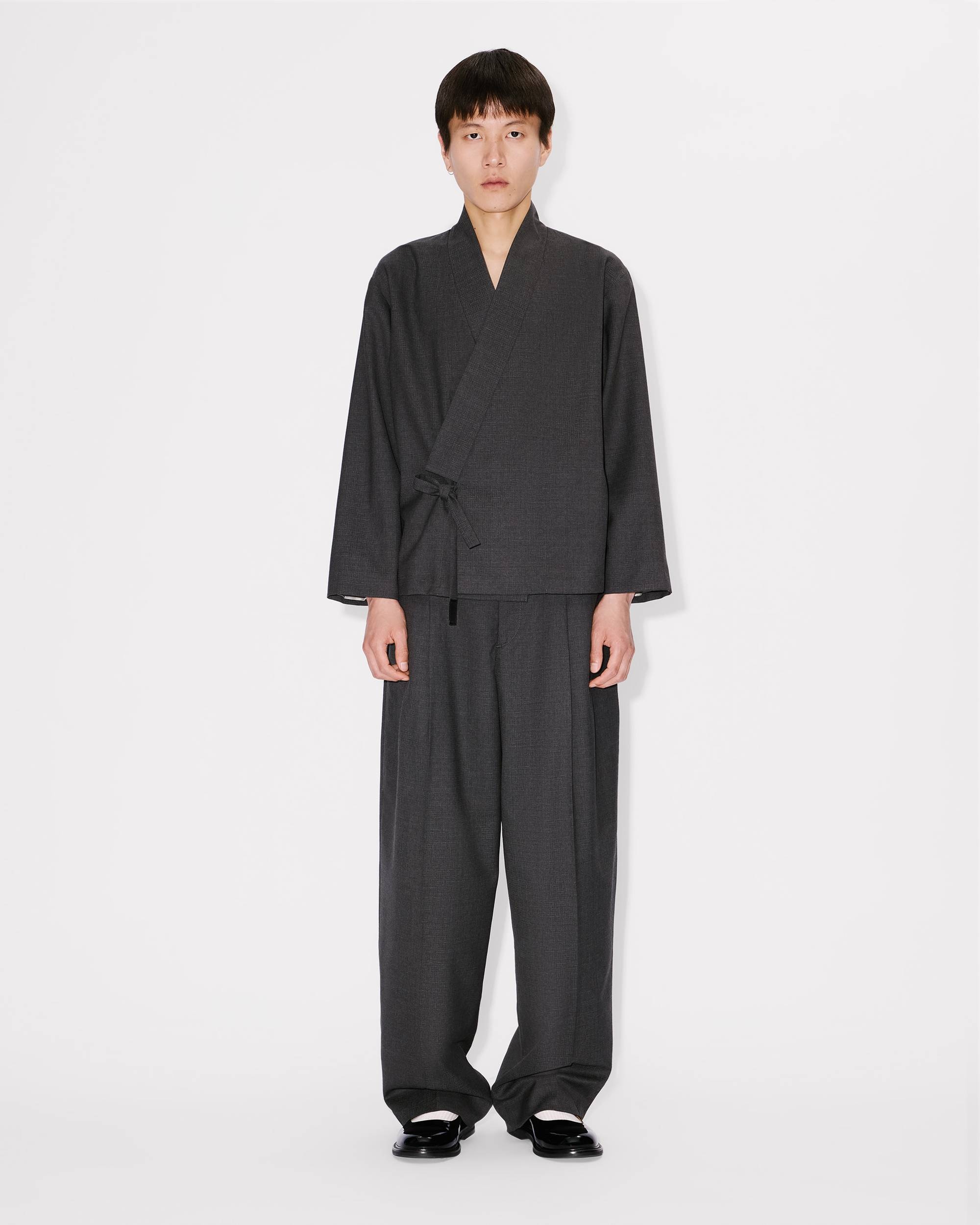 'KENZO Weave' straight tailored pants in wool jacquard - 3