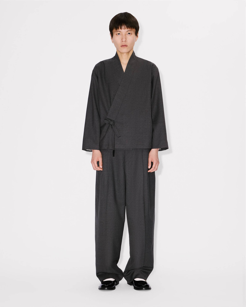 'KENZO Weave' straight tailored pants in wool jacquard 3