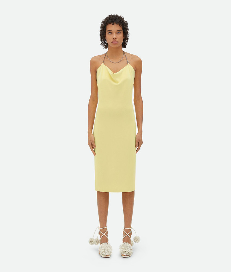 Viscose Midi Dress With Chain Detail - 1