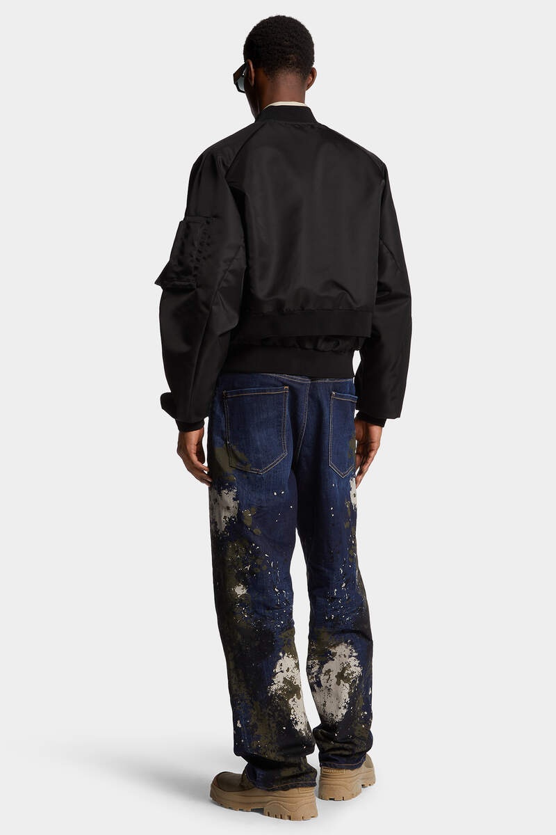 DARK URBAN CAMO WASH LOOSE JEANS - 4