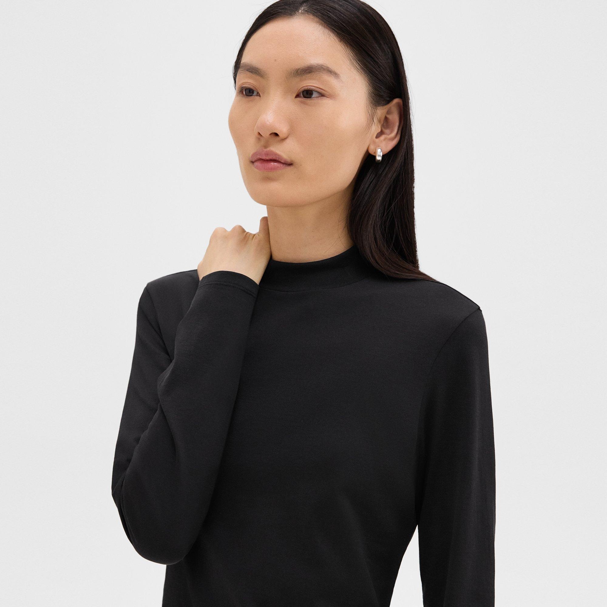 Tiny Mock Neck Tee in Organic Cotton - 5