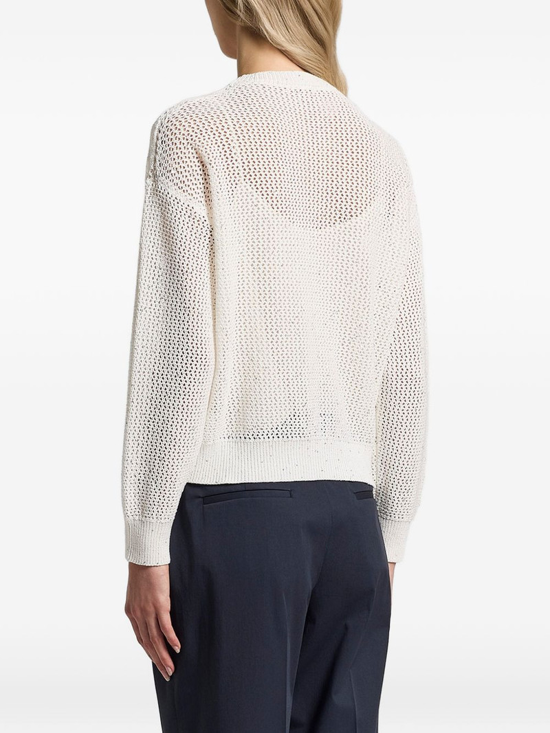 sequinned cable-knit sweater 4