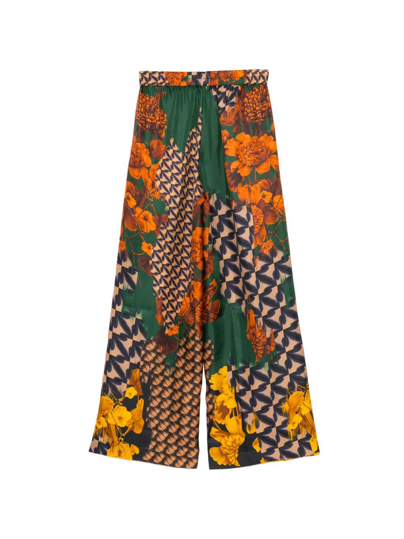 BIYAN printed silk trousers outlook