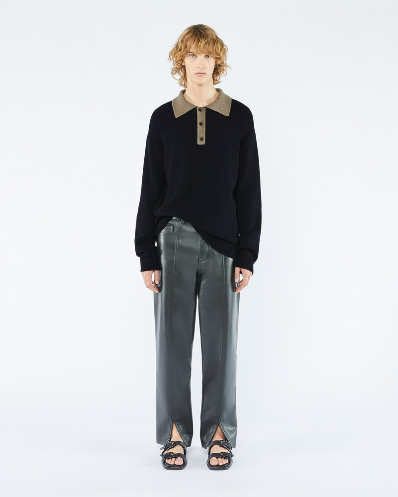 Nanushka KAIROS - Long sleeve polo - Black/khaki outlook