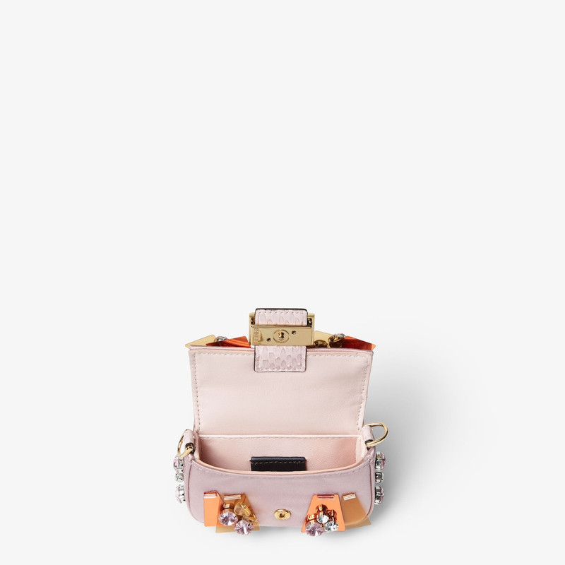 Nano Baguette Charm Pink satin charm with appliqués 5