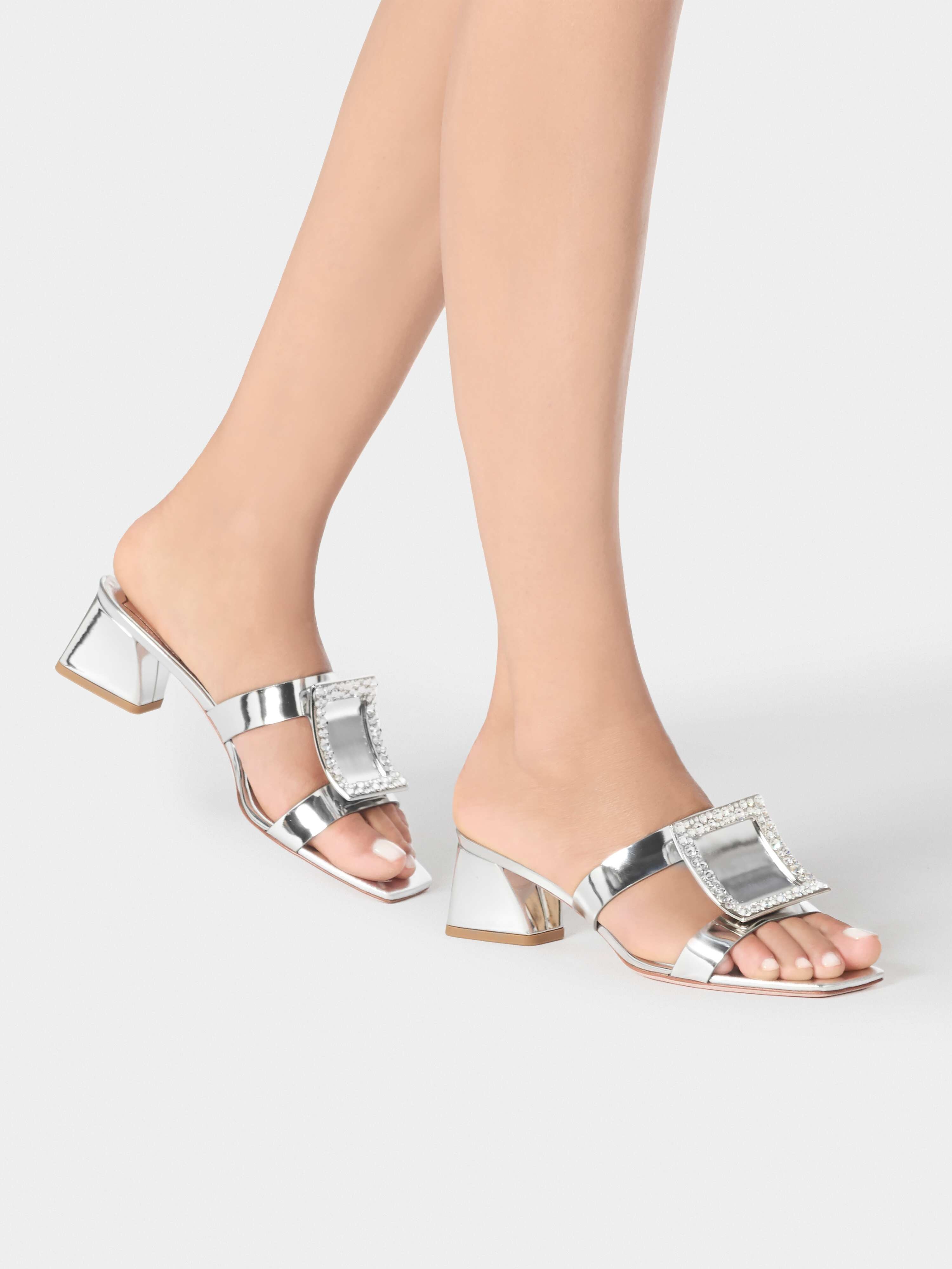 Bikiviv' Strass Buckle Mules in Leather - 8