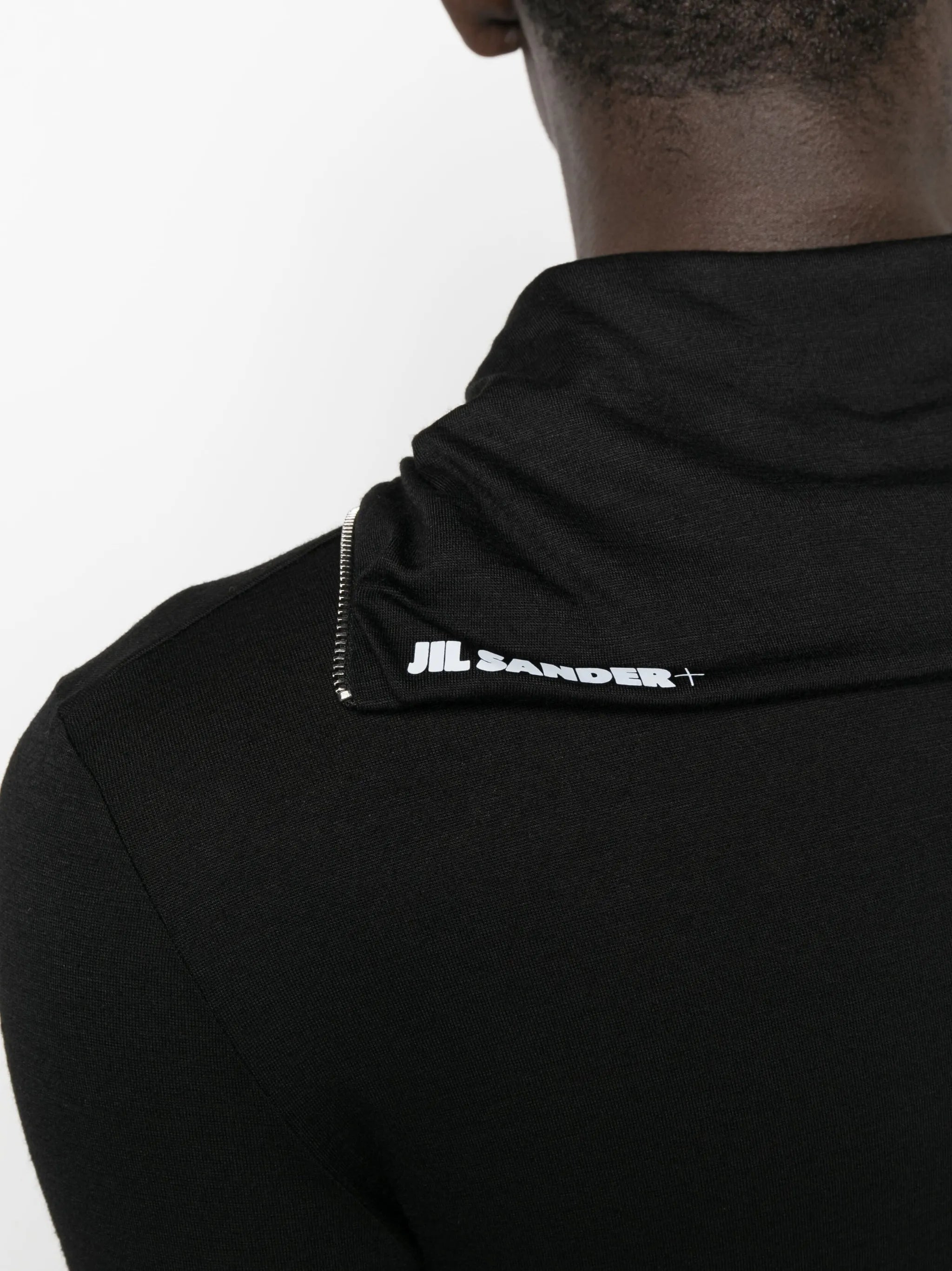 logo-print zip-detail T-shirt - 5