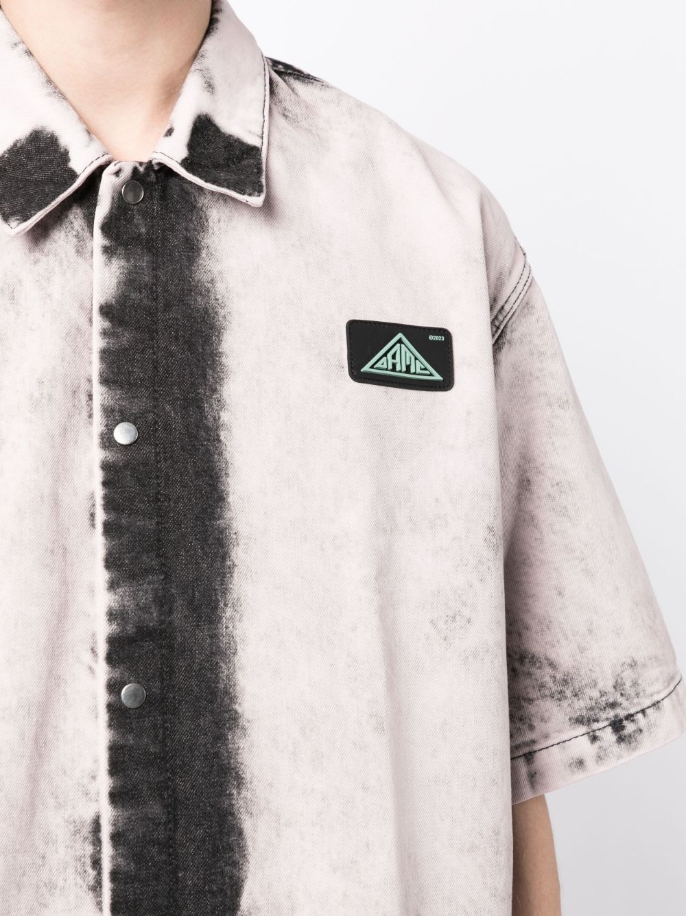 bleach-effect short-sleeve shirt - 5