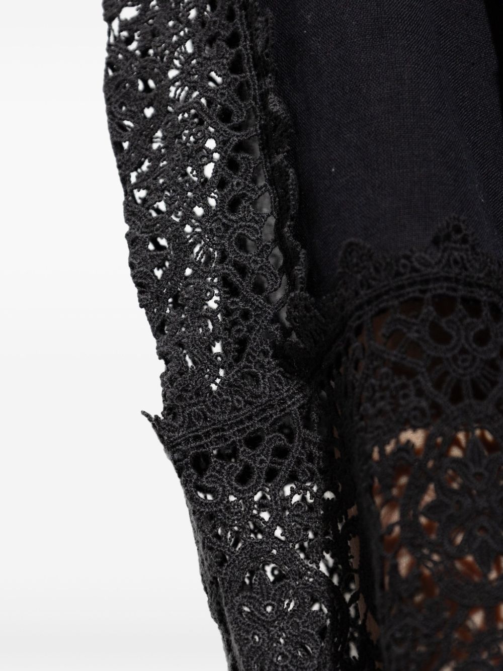 lace-panel midi dress - 5