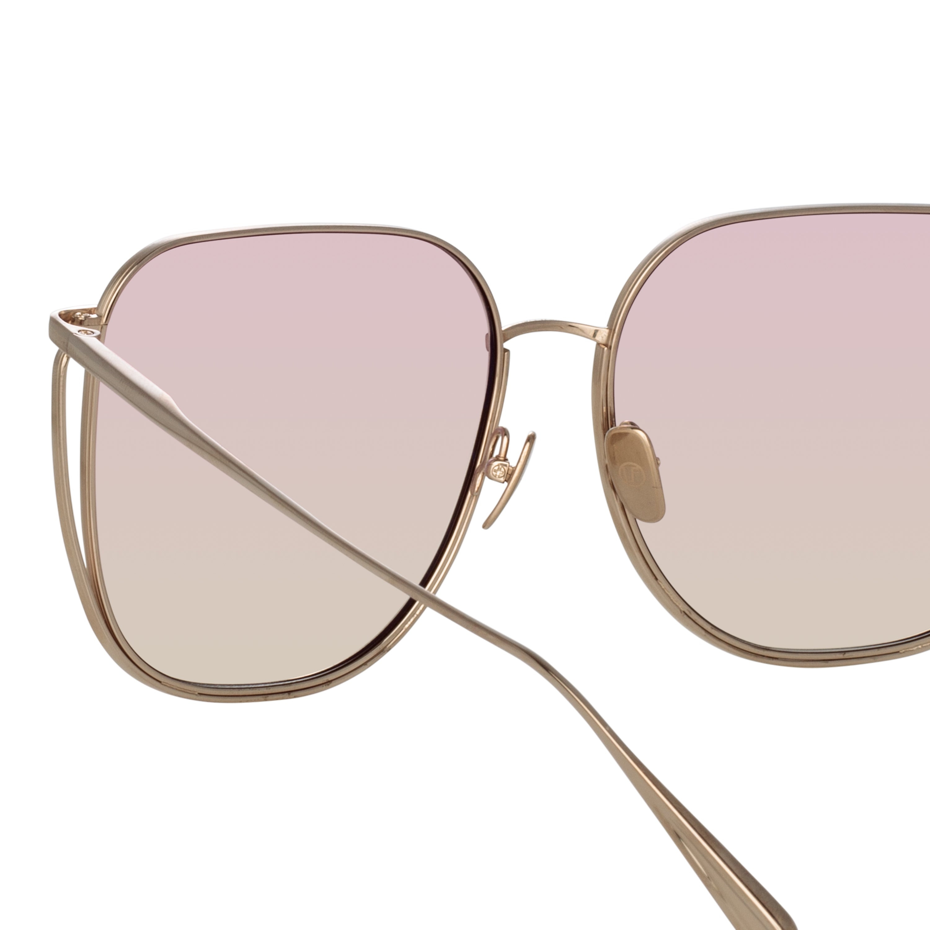 CAMRY OVERSIZED SUNGLASSES IN LIGHT GOLD AND LILAC - 5