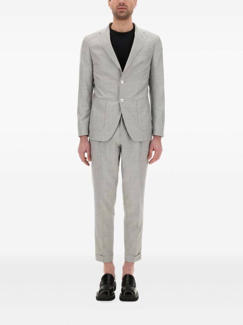 BOSS three-button wool-silk suit outlook