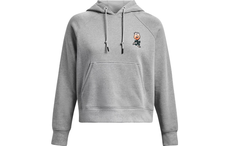 (WMNS) Under Armour Heavyweight Terry Rose Hoodie 'Grey' 1379834-011 - 1
