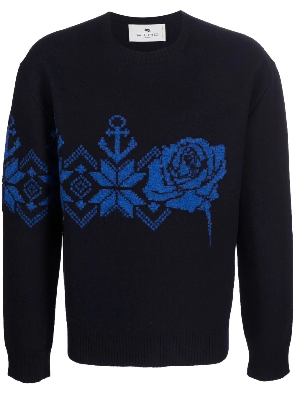 patterned jacquard jumper - 1