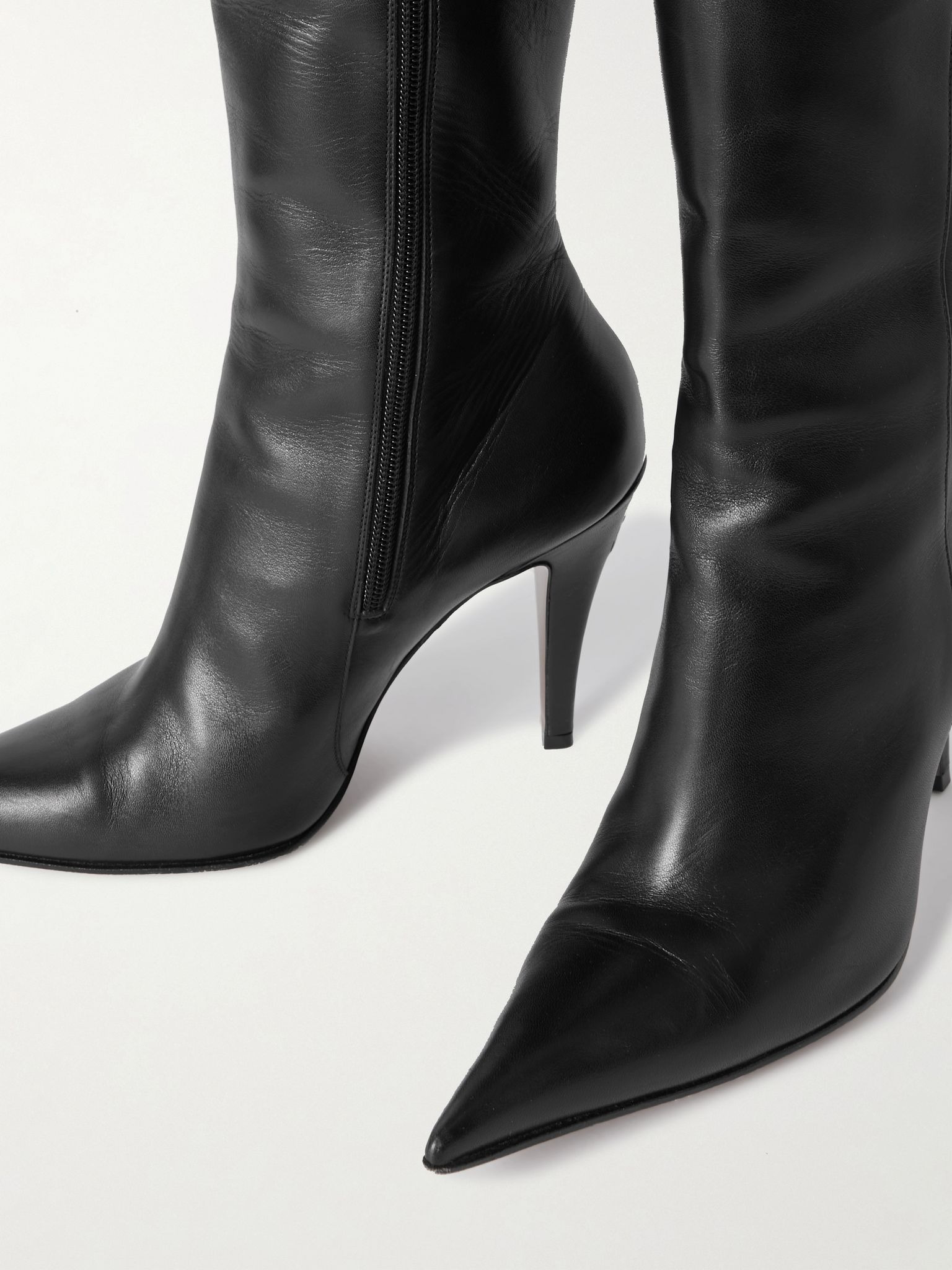 Leather knee boots Black - 4