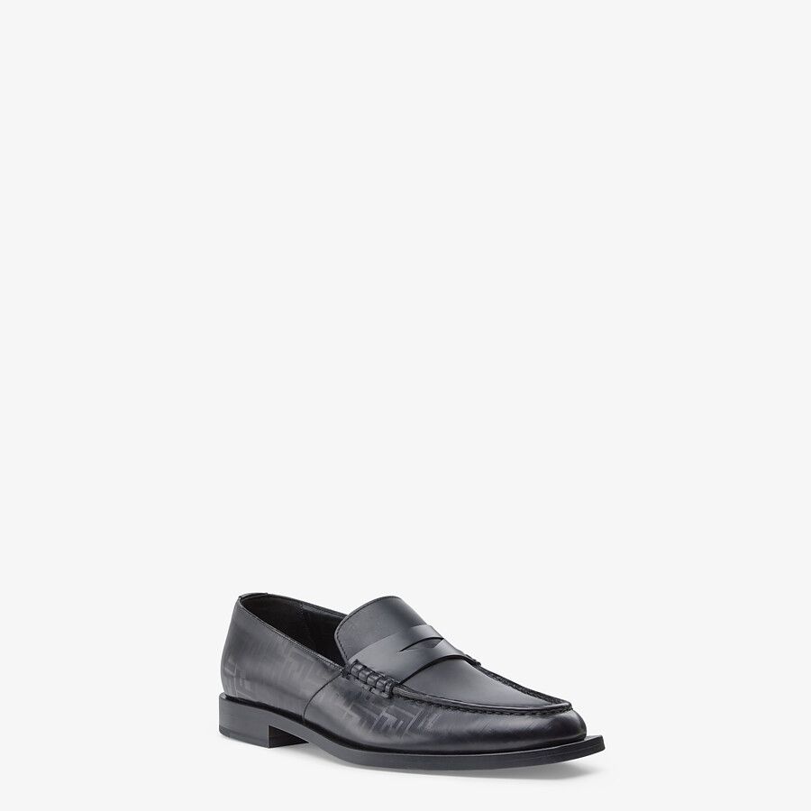 Black leather loafers - 2